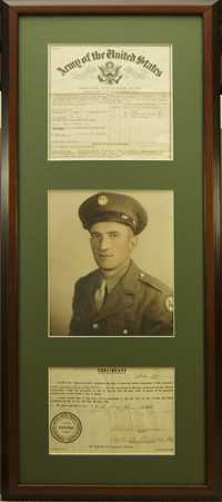 Vertically Framed WWII Documents and Photo. $147.95  as configured.