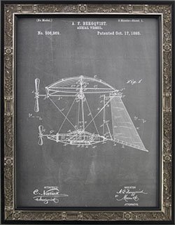 Steampunk Picture Frame. Aerial Vessel 1893 Patent Reprint