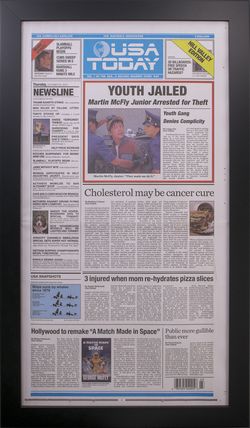 Framed USA Todays 10/22/2015 Back To The Future Newspaper.