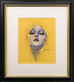 Framed Rolf Armstrong pin-up Reprint Blond Lady