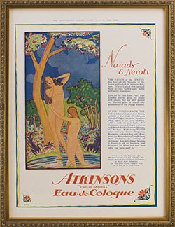 Framed 1926 Atkinsons Gold Medal Eau de Cologne Ad