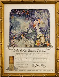 Framed 1923 Djer Kiss Vanette Perfume Ad - Romance Parisienne 