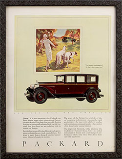 Framed 1926 Packard car ad -All That is Fine 