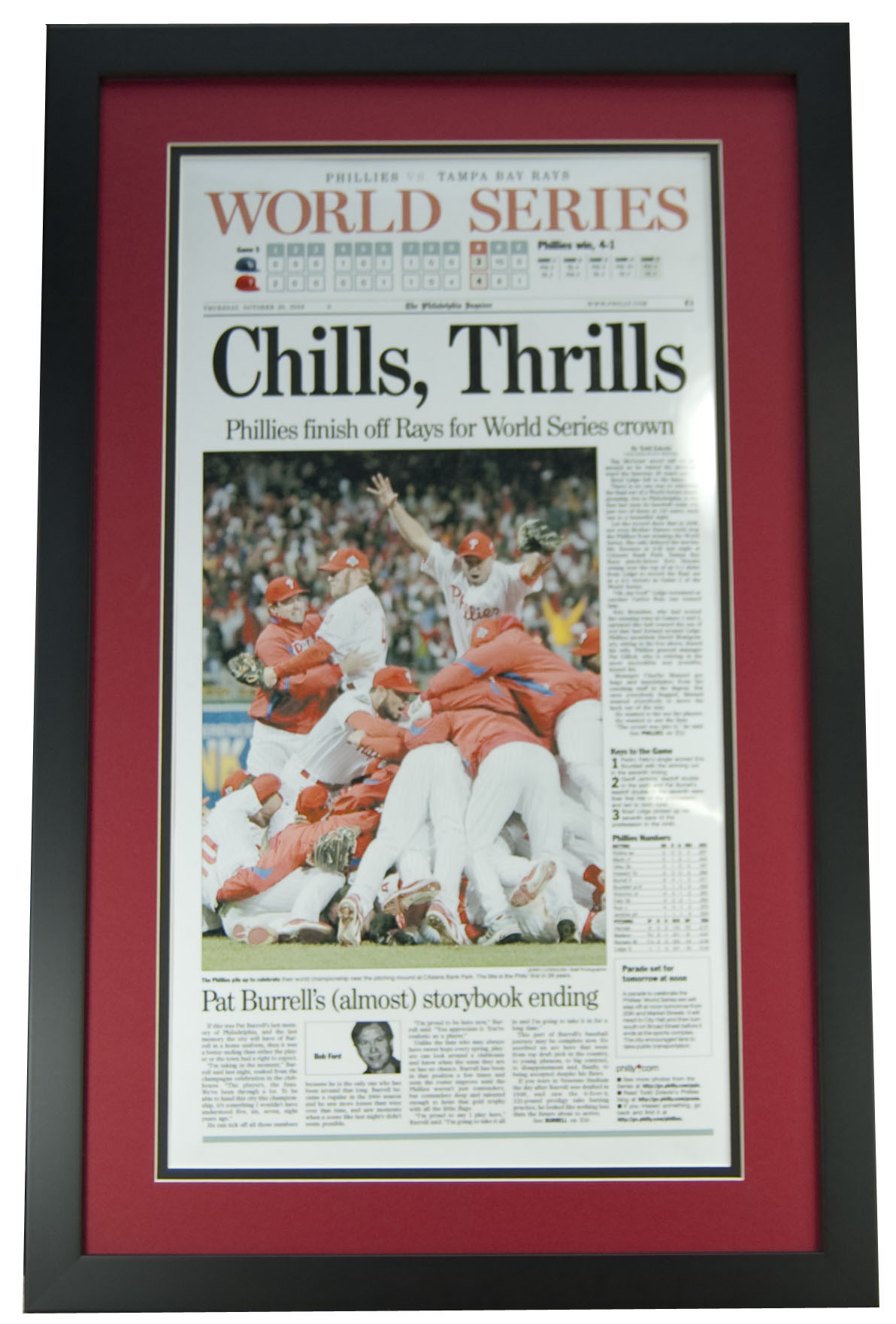 Philadelphia Phillies 2008 World Series Newspaper Frame