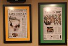 Boston Bruins Stanley Cup and Boston Celtics NBA Championship Newspaper Frames